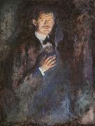 Edvard Munch Self Portrait with a Burning Cigarette oil painting